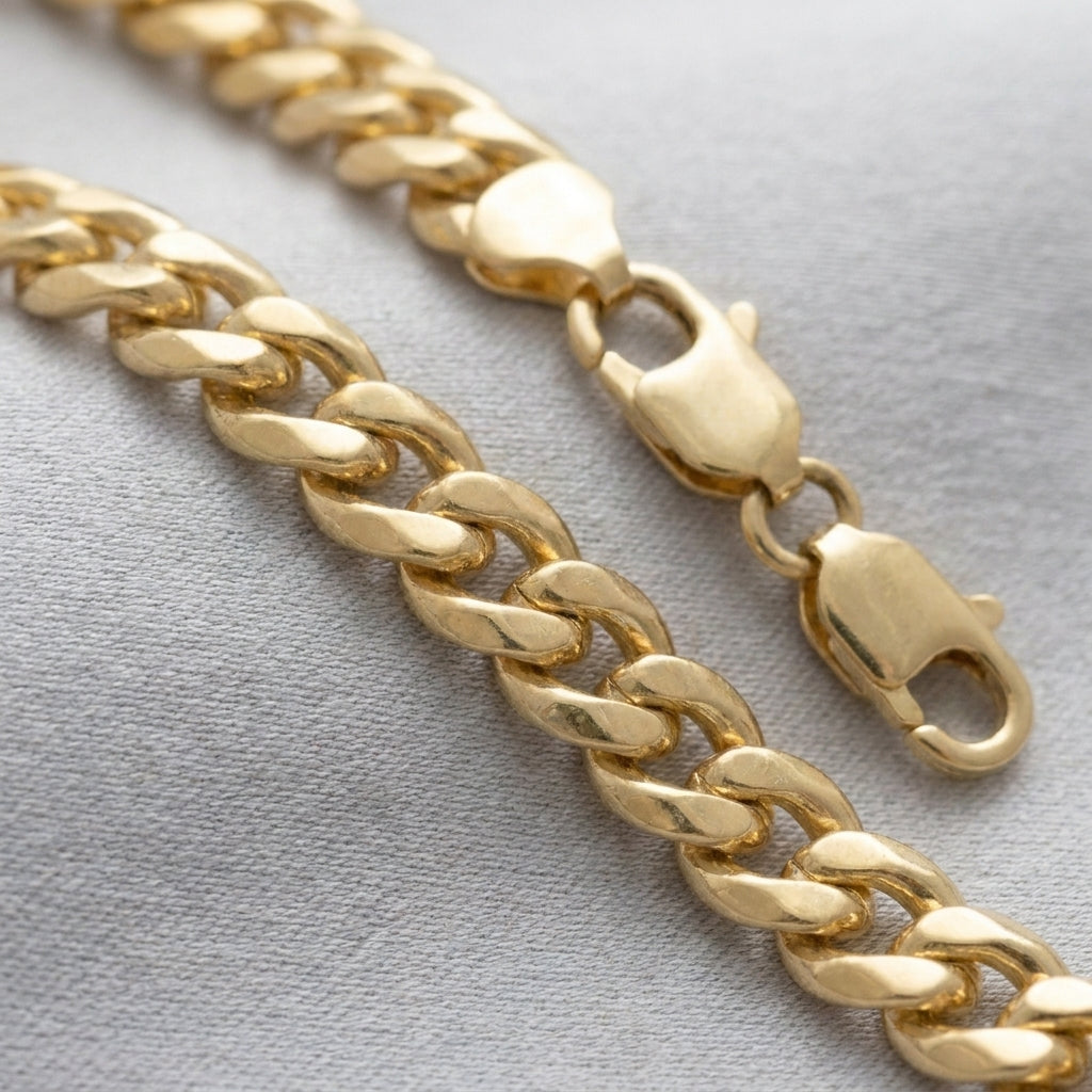 18K Solid Gold Classic Miami Cuban Link Bracelet
