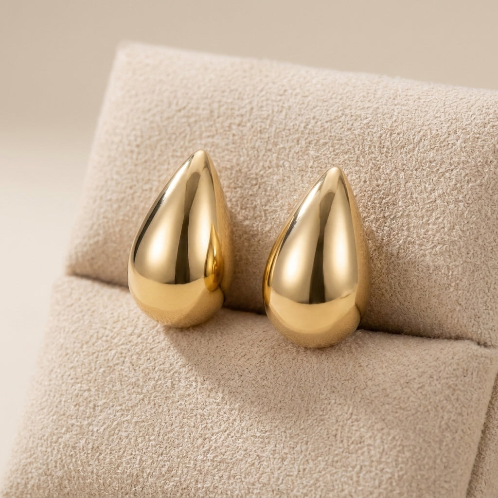 18K Solid Gold Earrings & Studs | Gold Rose