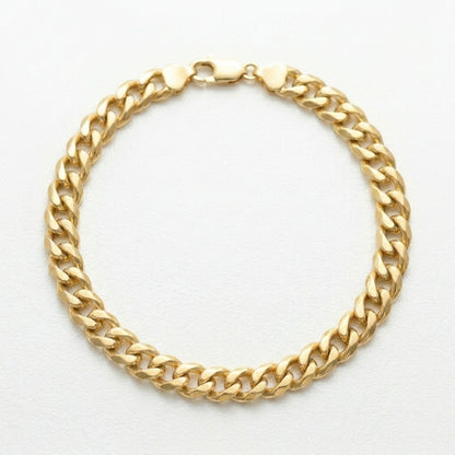 18K Solid Gold Classic Miami Cuban Link Bracelet