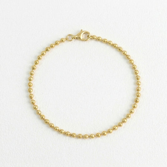 18K Solid Gold Classic Ball Bead Bracelet