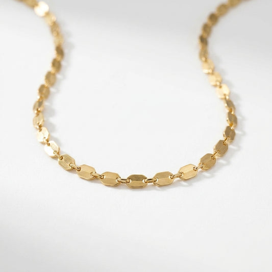 18K Solid Gold Rope Chain Necklace