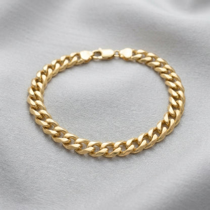 18K Solid Gold Classic Miami Cuban Link Bracelet