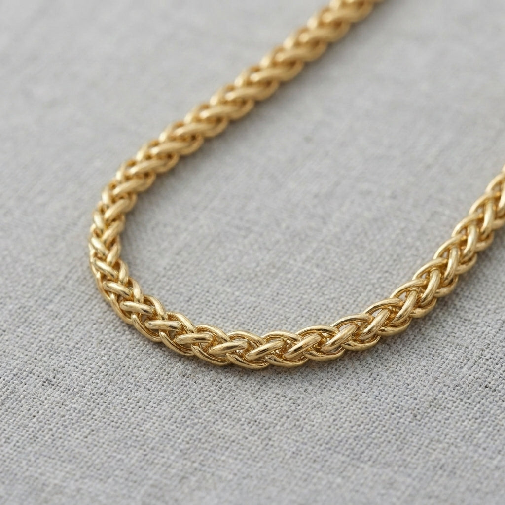 18K Solid Gold Franco Link Chain Necklace
