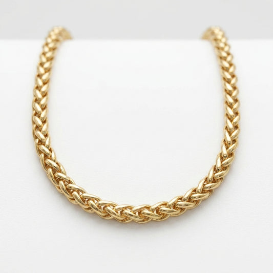 18K Solid Gold Franco Link Chain Necklace