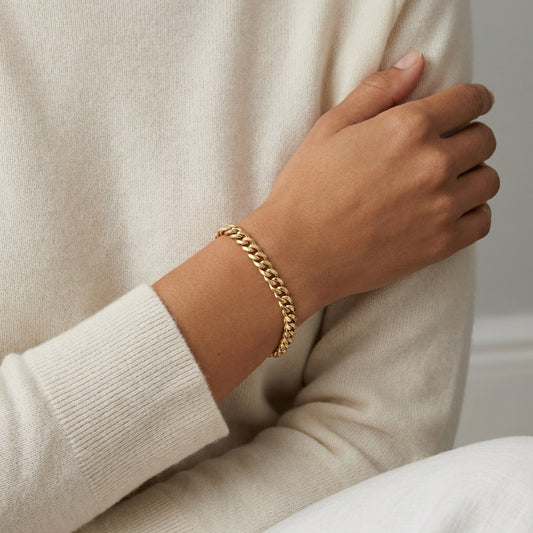18K Solid Gold Classic Miami Cuban Link Bracelet