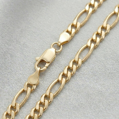 18K Solid Gold Classic Figaro Bracelet