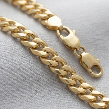18K Solid Gold Classic Miami Cuban Link Bracelet